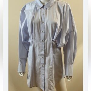 Zara Light Blue Oversized Shirt Dress